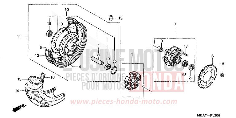 ROUE ARRIERE de Shadow Aero REARL SEDONA RED (R223B) 2001